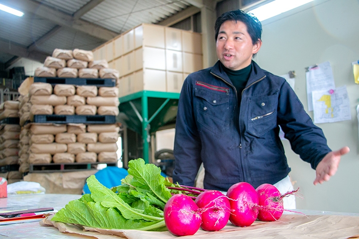 作業をされていたのは、野菜づくりを担当する湯ノ口絢也さんです