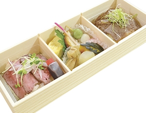 仕出し処　忠真 日替わり弁当 1000円、ステーキ丼 1800円、焼しゃぶ丼 1000円、すじ丼 650円