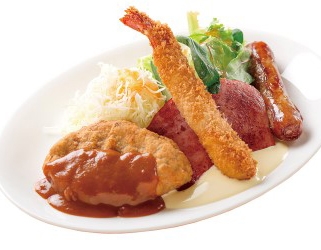 レストラン潮　おにぎり定食など定食類￥1100～2980(税込)ヒレカツ弁当￥1150(税込)など