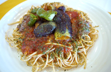 下田なすと杉谷とうがらしのパスタ