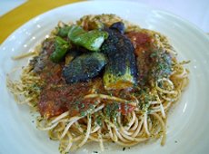 下田なすと杉谷とうがらしのパスタ